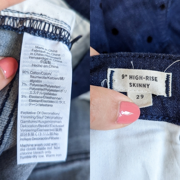 MADEWELL 9" High-Rise Skinny Jeans Flocked Dots Edition Size 29 - Picture 16 of 16